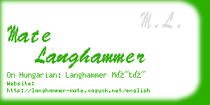 mate langhammer business card